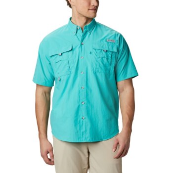 Columbia PFG Bahama II Short Sleeve, Camisa Turquesa Claro Para Hombre | 528639-YMU